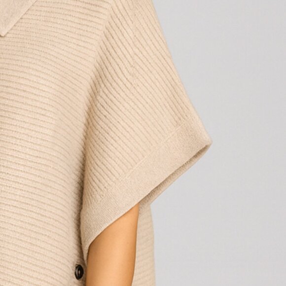 NWT Made in Italy Belle France Old Money Style Pullover Poncho Sweater Cardigan - Picture 2 of 12